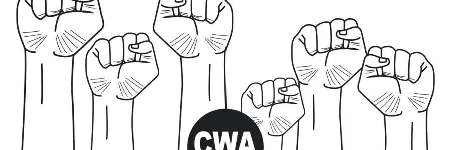 CWA logo and Fists